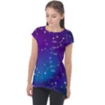 Realistic Night Sky With Constellations Cap Sleeve High Low Top