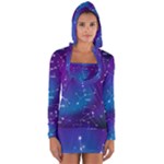Realistic Night Sky With Constellations Long Sleeve Hooded T-shirt
