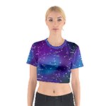 Realistic Night Sky With Constellations Cotton Crop Top