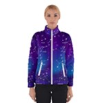 Realistic Night Sky With Constellations Women s Bomber Jacket
