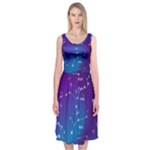 Realistic Night Sky With Constellations Midi Sleeveless Dress