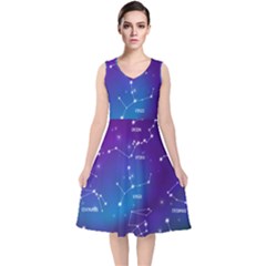 V-Neck Midi Sleeveless Dress  