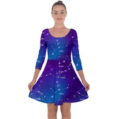 Quarter Sleeve Skater Dress 