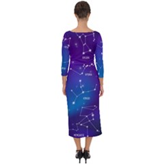 Quarter Sleeve Midi Bodycon Dress 