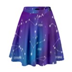 Realistic Night Sky With Constellations High Waist Skirt