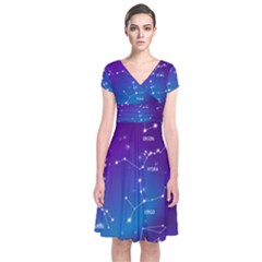 Short Sleeve Front Wrap Dress 