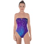Realistic Night Sky With Constellations Tie Back One Piece Swimsuit