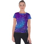 Realistic Night Sky With Constellations Short Sleeve Sports Top 