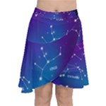Realistic Night Sky With Constellations Chiffon Wrap Front Skirt
