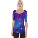 Realistic Night Sky With Constellations Wide Neckline Tee