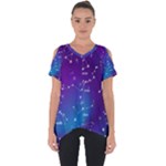 Realistic Night Sky With Constellations Cut Out Side Drop Tee