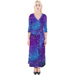 Realistic Night Sky With Constellations Quarter Sleeve Wrap Maxi Dress