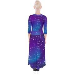 Quarter Sleeve Wrap Maxi Dress 