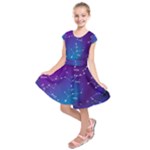Realistic Night Sky With Constellations Kids  Short Sleeve Dress