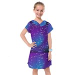 Realistic Night Sky With Constellations Kids  Drop Waist Dress