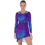 Realistic Night Sky With Constellations Asymmetric Cut-Out Shift Dress