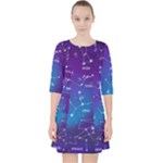 Realistic Night Sky With Constellations Quarter Sleeve Pocket Dress