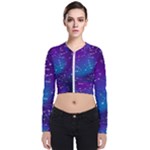 Realistic Night Sky With Constellations Long Sleeve Zip Up Bomber Jacket