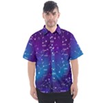Realistic Night Sky With Constellations Men s Short Sleeve Shirt