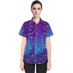 Realistic Night Sky With Constellations Women s Short Sleeve Shirt