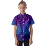 Realistic Night Sky With Constellations Kids  Short Sleeve Shirt