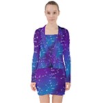 Realistic Night Sky With Constellations V-neck Bodycon Long Sleeve Dress