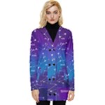 Realistic Night Sky With Constellations Button Up Hooded Coat 
