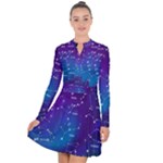 Realistic Night Sky With Constellations Long Sleeve Panel Dress