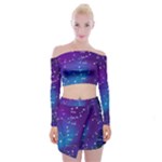 Realistic Night Sky With Constellations Off Shoulder Top with Mini Skirt Set