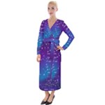 Realistic Night Sky With Constellations Velvet Maxi Wrap Dress
