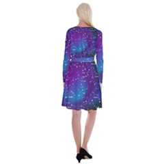 Long Sleeve Velvet Front Wrap Dress 