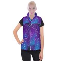 Realistic Night Sky With Constellations Women s Button Up Vest from ArtsNow.com