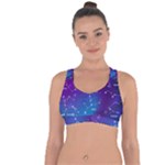 Realistic Night Sky With Constellations Cross String Back Sports Bra