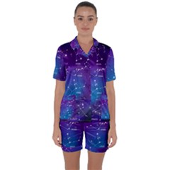 Satin Short Sleeve Pajamas Set 