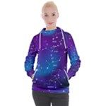 Realistic Night Sky With Constellations Women s Hooded Pullover