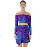Realistic Night Sky With Constellations Off Shoulder Top with Skirt Set