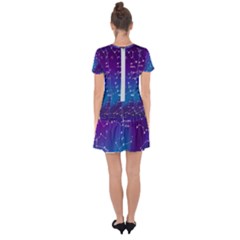 Drop Hem Mini Chiffon Dress 