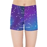Realistic Night Sky With Constellations Kids  Sports Shorts