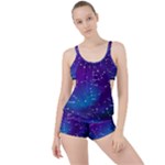 Realistic Night Sky With Constellations Boyleg Tankini Set 