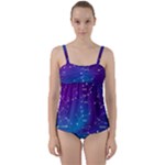 Realistic Night Sky With Constellations Twist Front Tankini Set