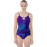 Realistic Night Sky With Constellations Cut Out Top Tankini Set