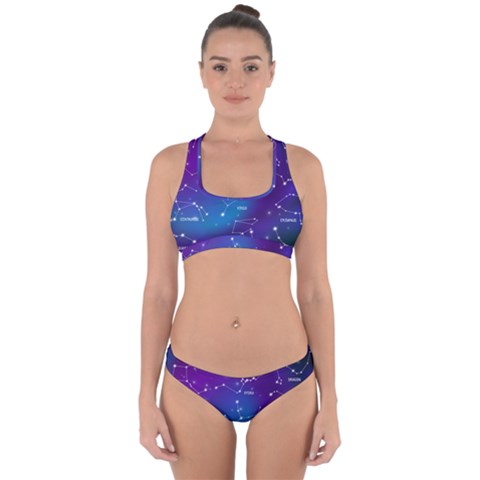 Realistic Night Sky With Constellations Cross Back Hipster Bikini Set from ArtsNow.com