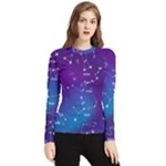 Realistic Night Sky With Constellations Women s Long Sleeve Rash Guard