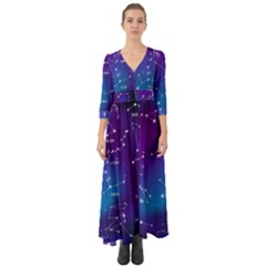 Button Up Boho Maxi Dress 