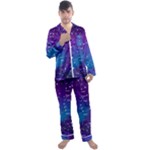 Realistic Night Sky With Constellations Men s Long Sleeve Satin Pajamas Set