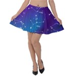 Realistic Night Sky With Constellations Velvet Skater Skirt