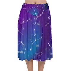 Velvet Flared Midi Skirt 