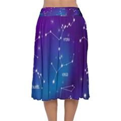 Velvet Flared Midi Skirt 