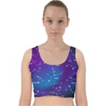 Realistic Night Sky With Constellations Velvet Racer Back Crop Top