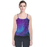Realistic Night Sky With Constellations Velvet Spaghetti Strap Top